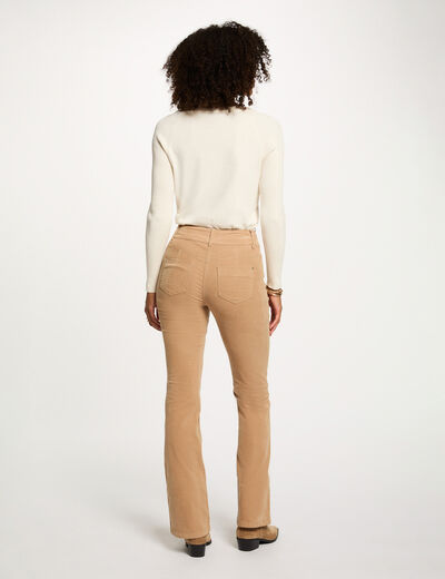 Pantal&oacute;n ajustado terciopelo arena mujer