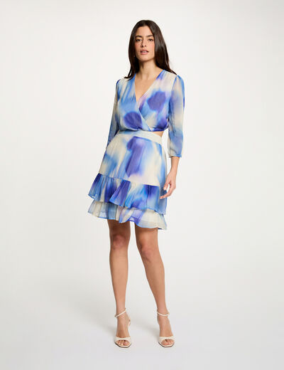 Vestido corto ajustado multicolor mujer