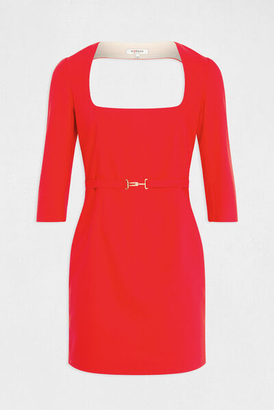 Vestido ajustado espalda descubierta rojo mujer