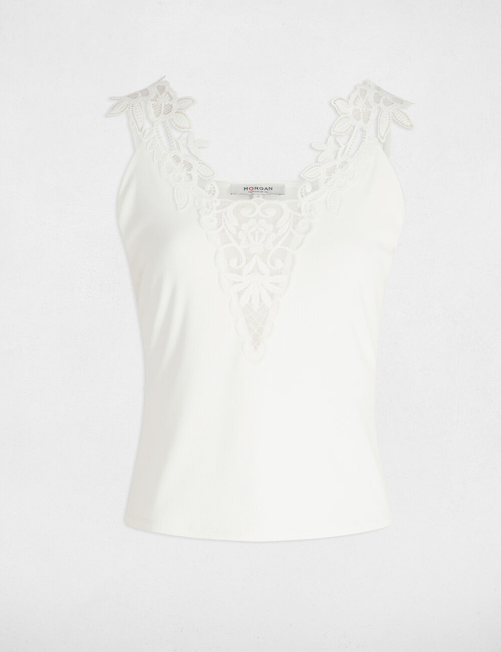 Top con tirantes finos blanco mujer