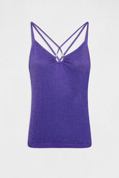 Top punto tirantes finos morado oscuro mujer