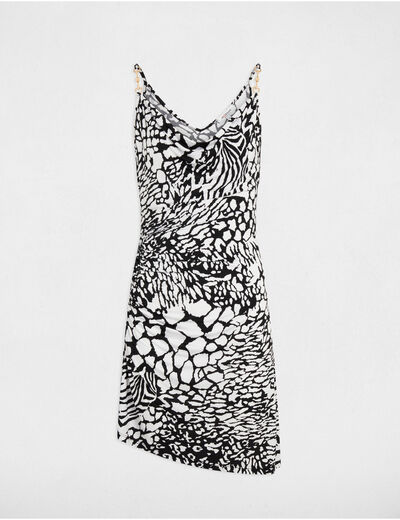 Vestido corto estampado multicolor mujer