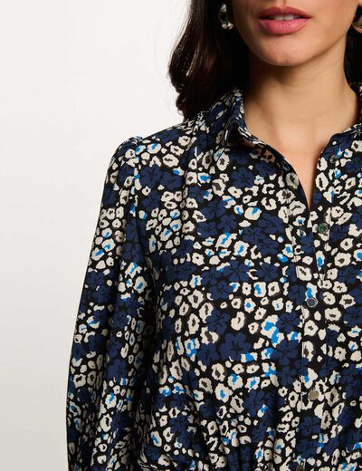 Vestido corto fluido multicolor mujer
