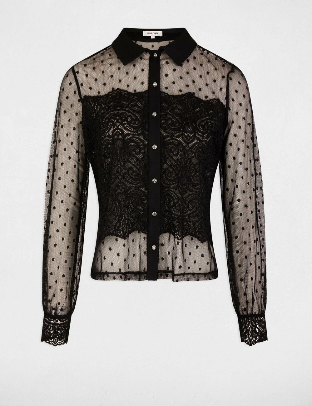 Camiseta manga larga negro mujer
