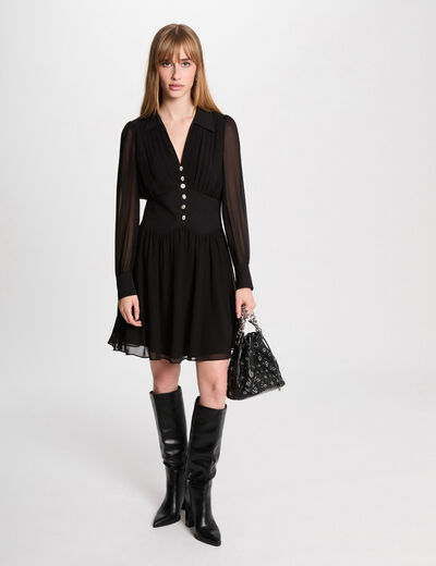 Vestido corto patinadora negro mujer