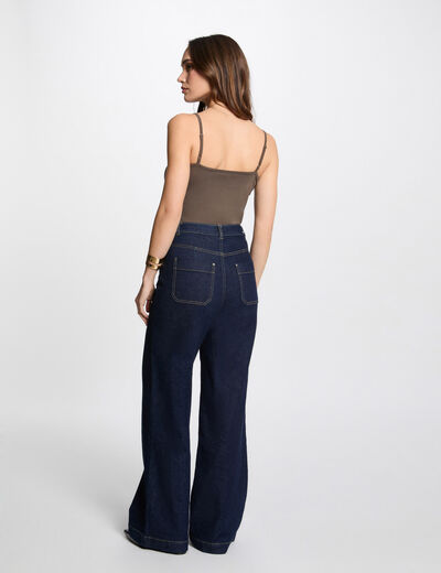 Top con tirantes finos verde caqui mujer
