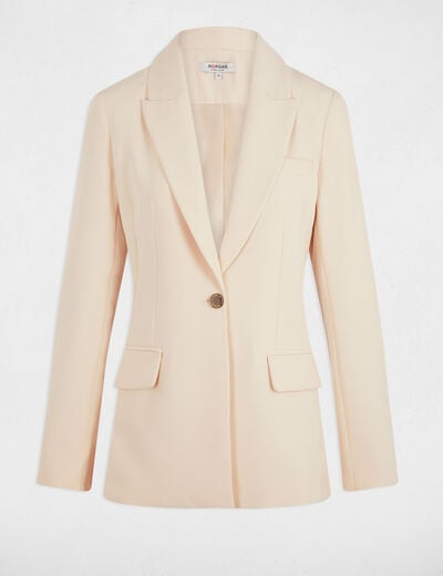 Chaqueta de manga larga creme mujer