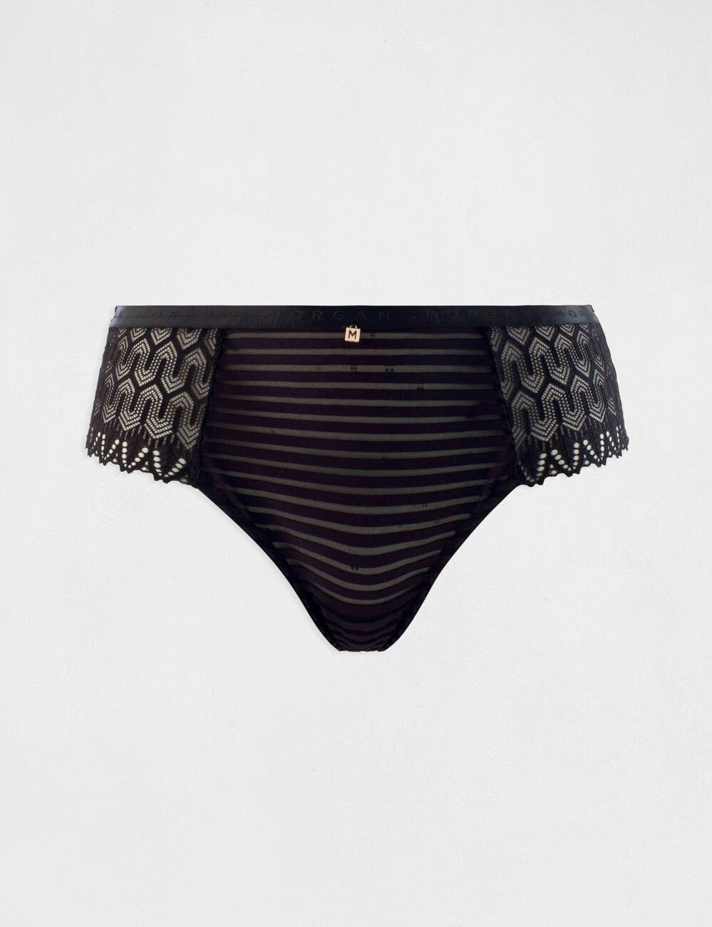 Shorty de encaje negro mujer