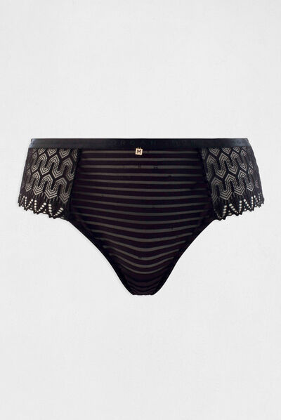 Shorty de encaje negro mujer