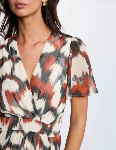 Vestido largo cruzado multicolor mujer