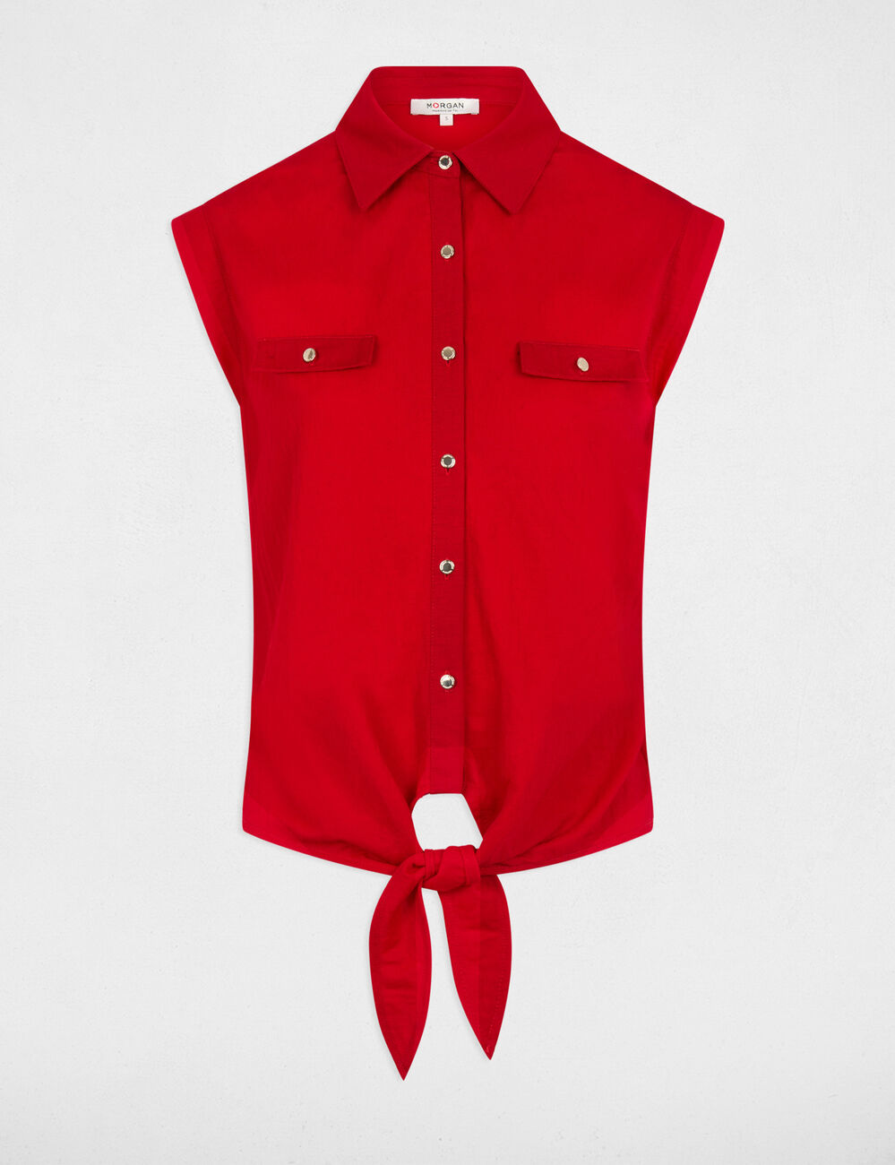 Blusa sin mangas rojo mujer