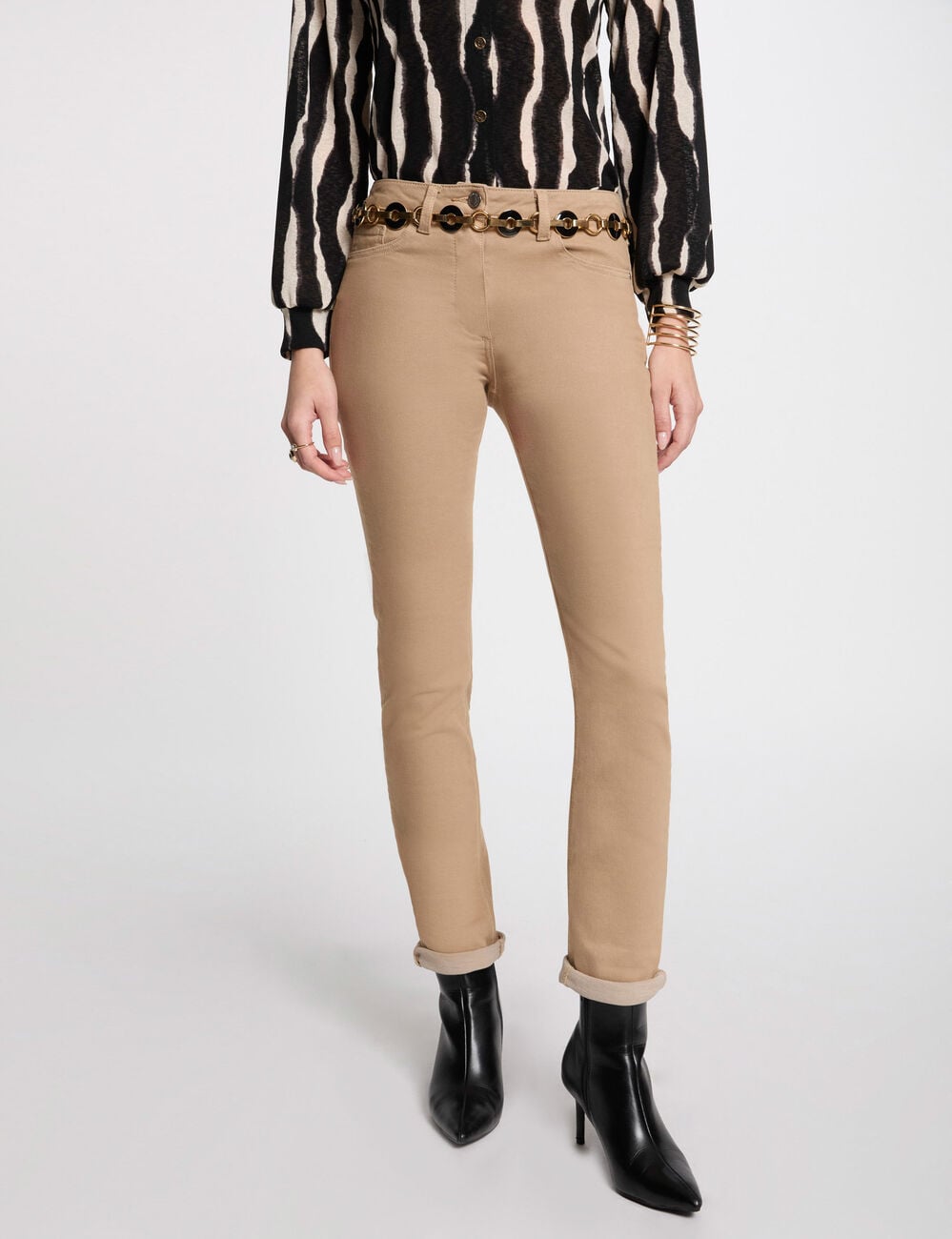 Pantal&oacute;n recto c&aacute;mel mujer