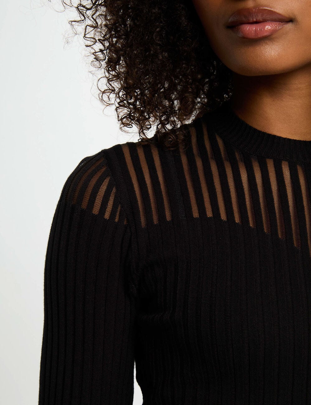 Jersey entallado negro mujer