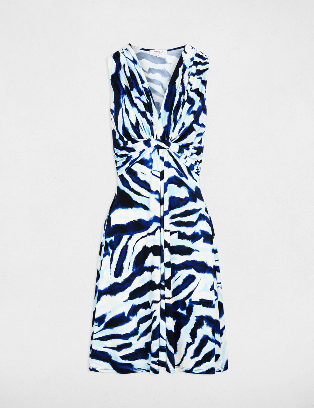 Vestido corto con cuello en V multicolor mujer