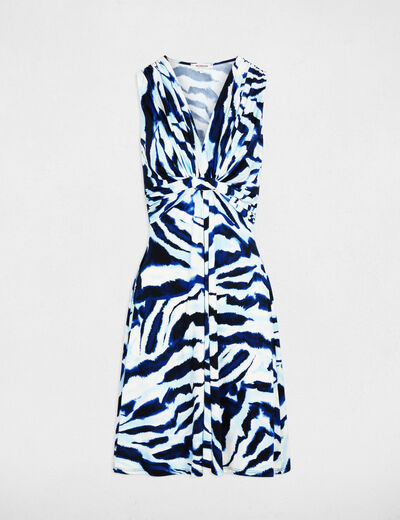 Vestido corto con cuello en V multicolor mujer