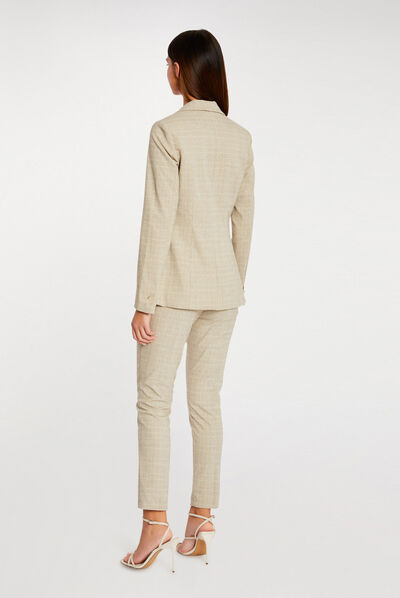 Chaqueta city recta beis mujer
