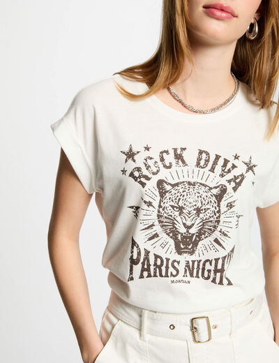 Camiseta con mensaje blanco mujer