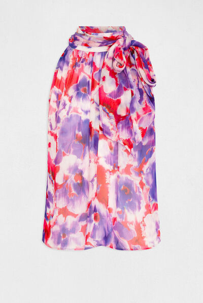Blusa sin mangas estampado floral multico mujer