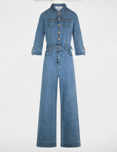 Mono vaquero piernas anchas denim stone mujer
