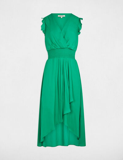 Vestido recto holgado sin mangas verde emeralda mujer