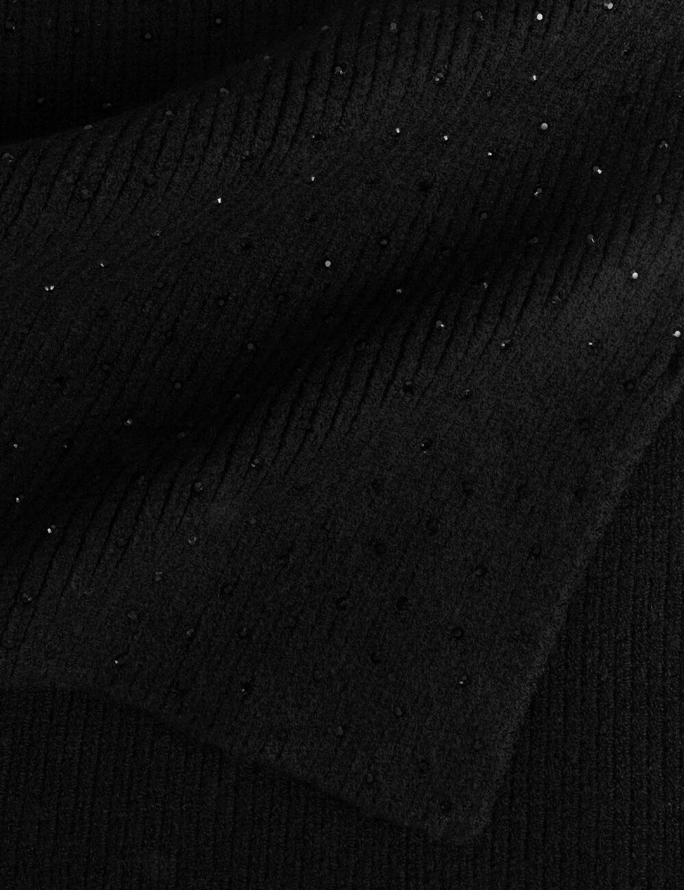 Bufanda con strass negro mujer