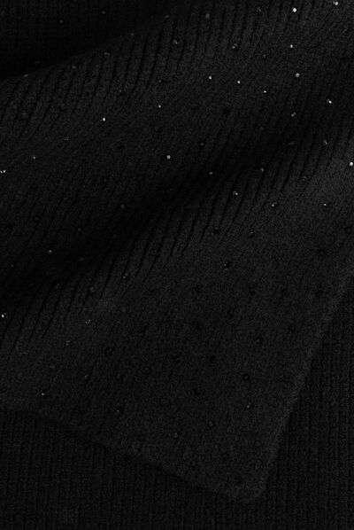 Bufanda con strass negro mujer