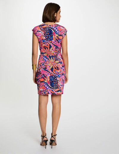 Vestido corto estampado multicolor mujer
