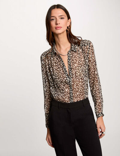Camisa manga larga multicolor mujer