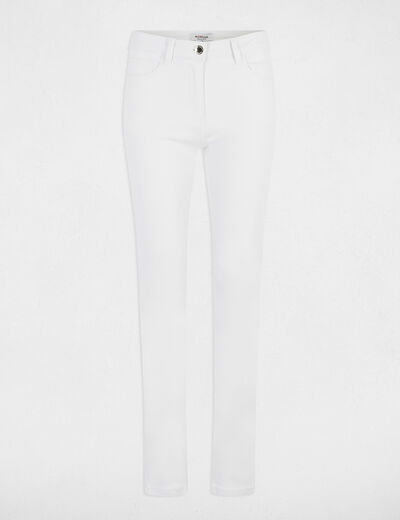 Pantal&oacute;n recto blanco mujer