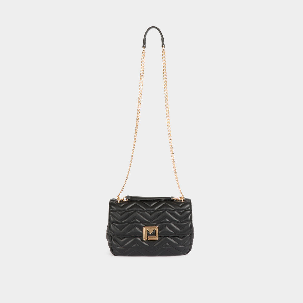 Bolso acolchado hebilla M negro mujer