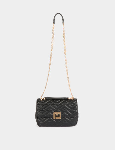 Bolso acolchado hebilla M negro mujer