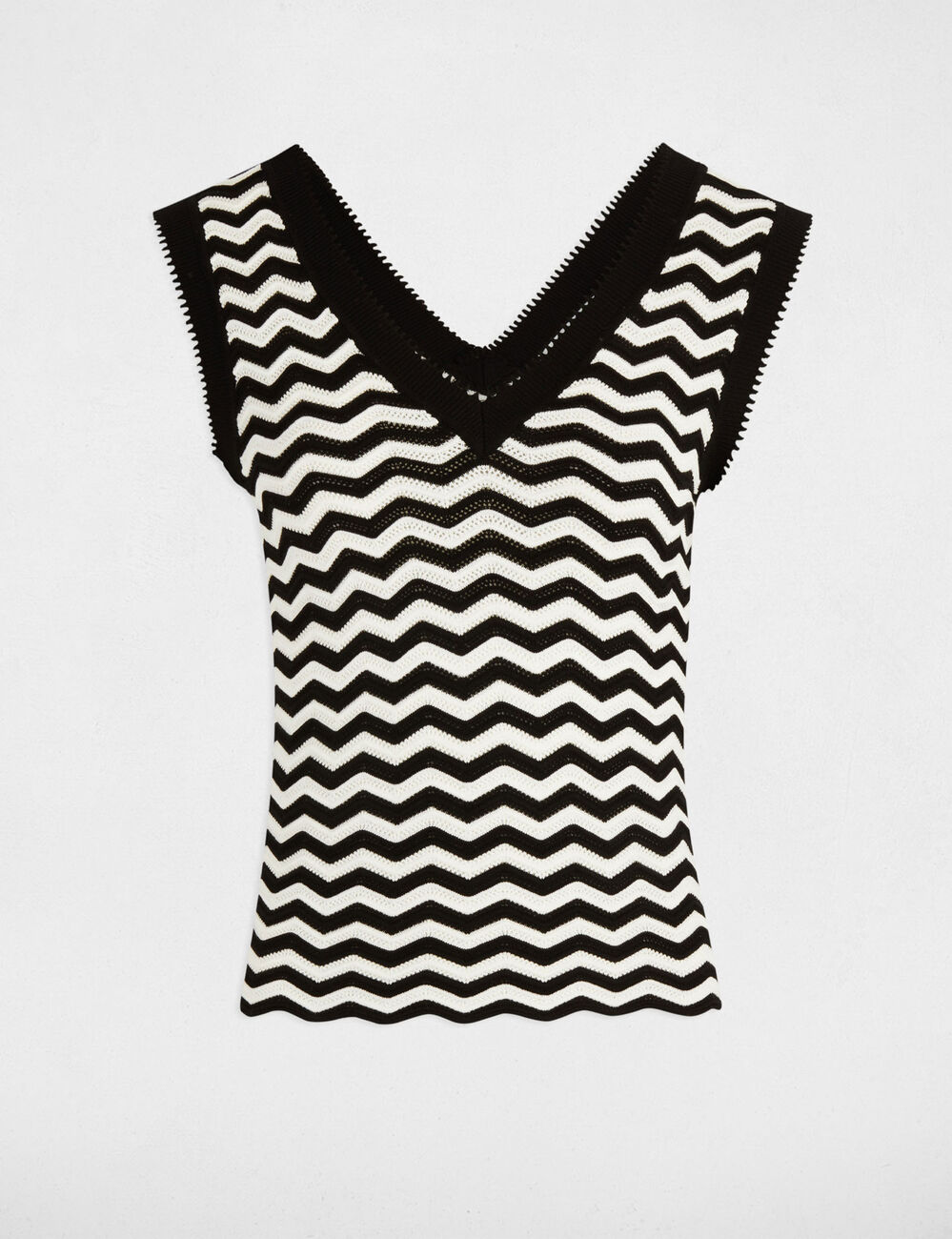 Top punto sin mangas rayas negro mujer