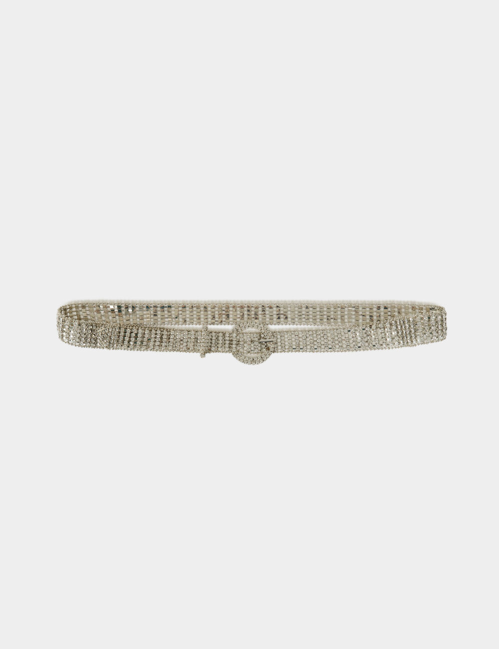 Cintur&oacute;n fino con strass couleur argent mujer