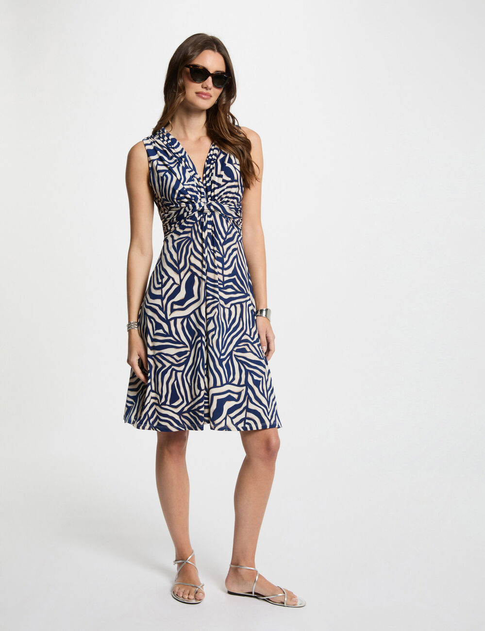 Vestido corto estampado multicolor mujer