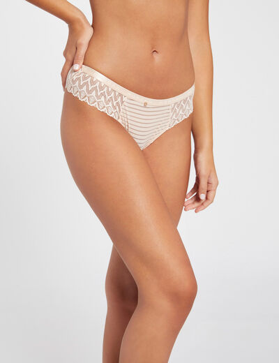 Shorty de encaje rose pale mujer