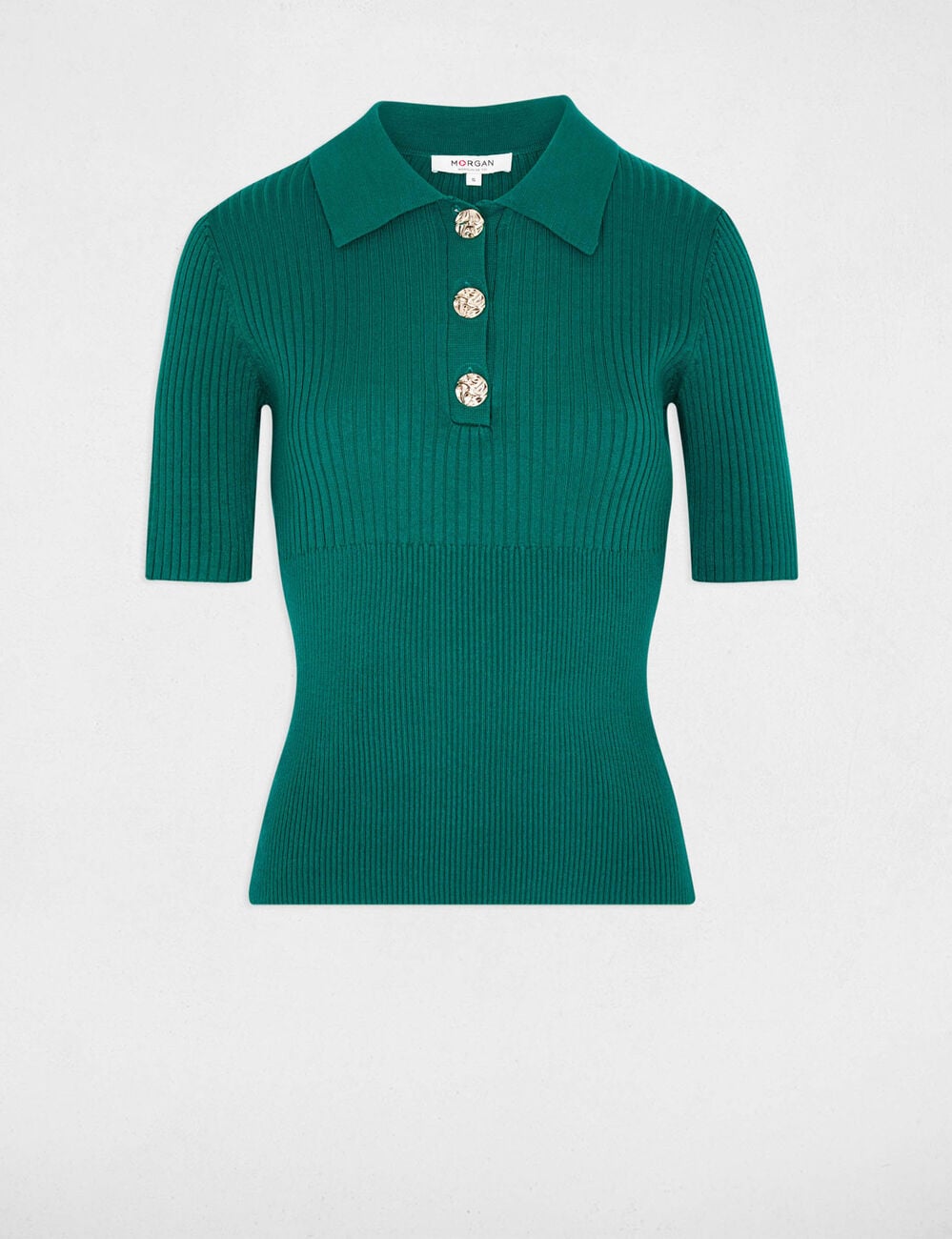 Jersey con cuello vuelto verde mujer