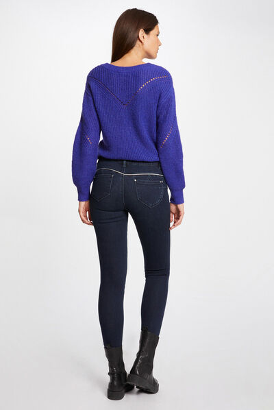 Vaquero slim con lentejuelas vaquero stone mujer