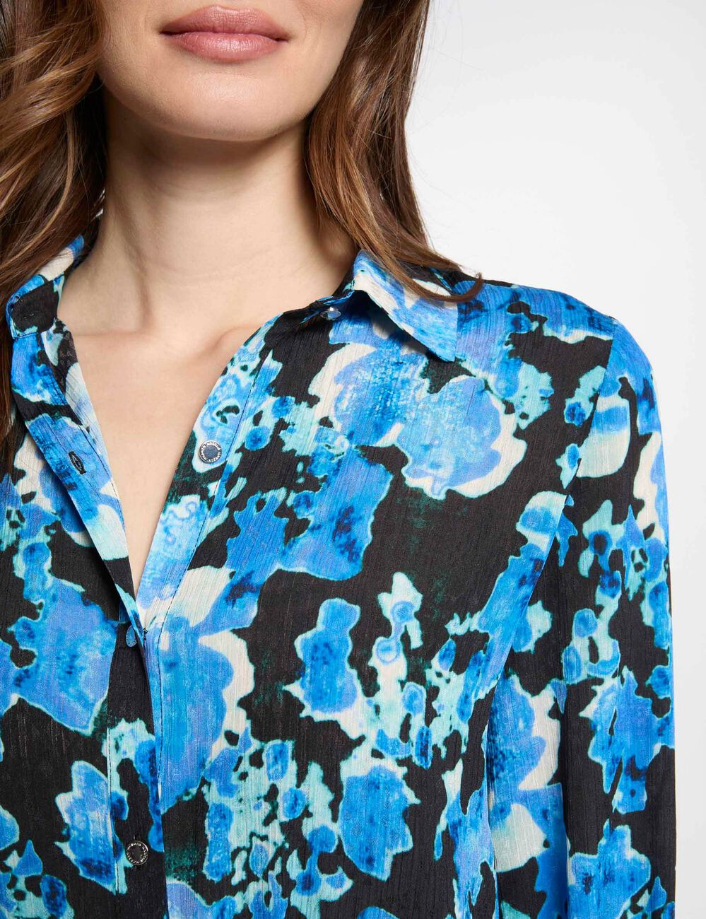 Camisa manga larga multicolor mujer