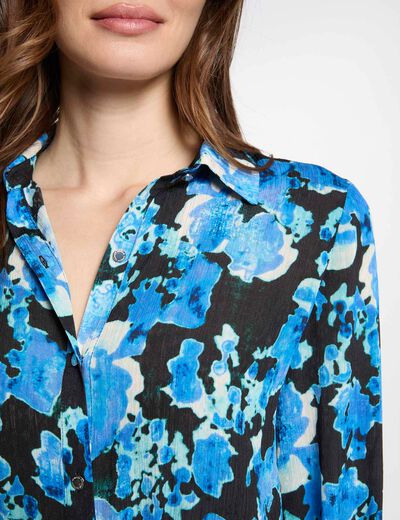 Camisa manga larga multicolor mujer