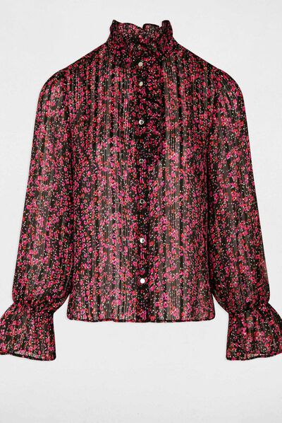 Camisa manga larga estampado floral multico mujer
