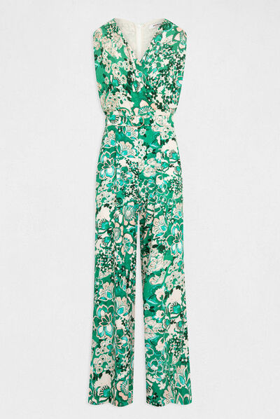 Mono largo de pernera ancha estampado multico mujer