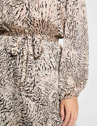 Vestido acampanado estampado multico mujer