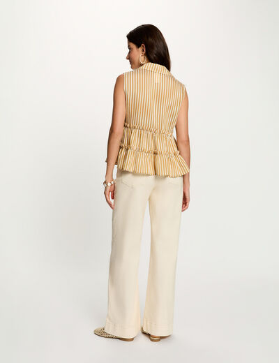 Camisa sin mangas a rayas multicolor mujer