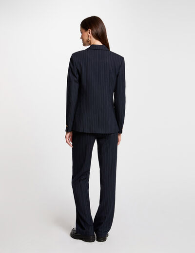 Americana con rayas azul marino mujer