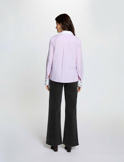 Vaqueros anchos de tiro alto denim negro mujer