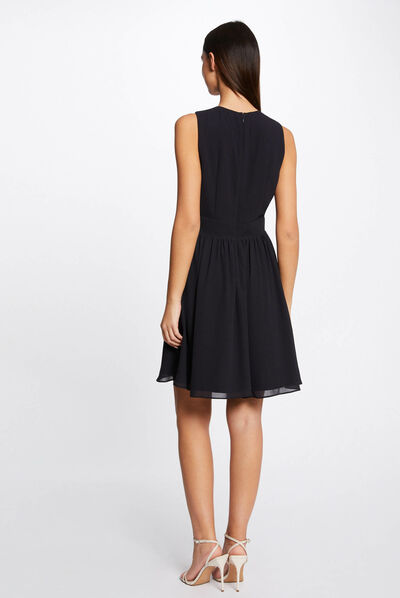 Vestido de patinadora detalle de cadena azul marino mujer