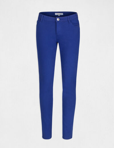 Pantalón skinny talle bajo azul eléctrico mujer