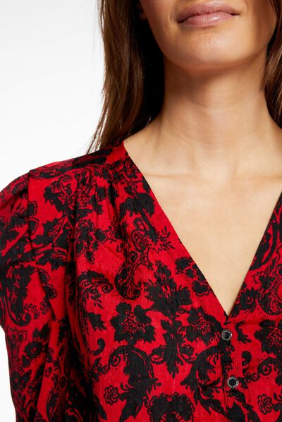 Camisa manga 3/4 estampado cachemira multico mujer