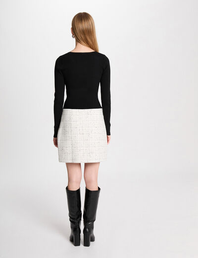Vestido corto ajustado blanco mujer