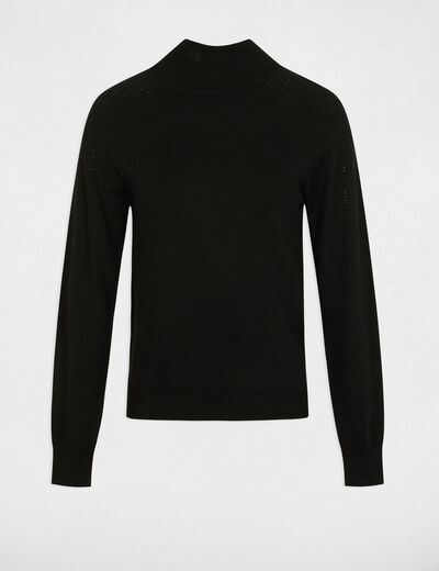 Jersey con cuello alto negro mujer